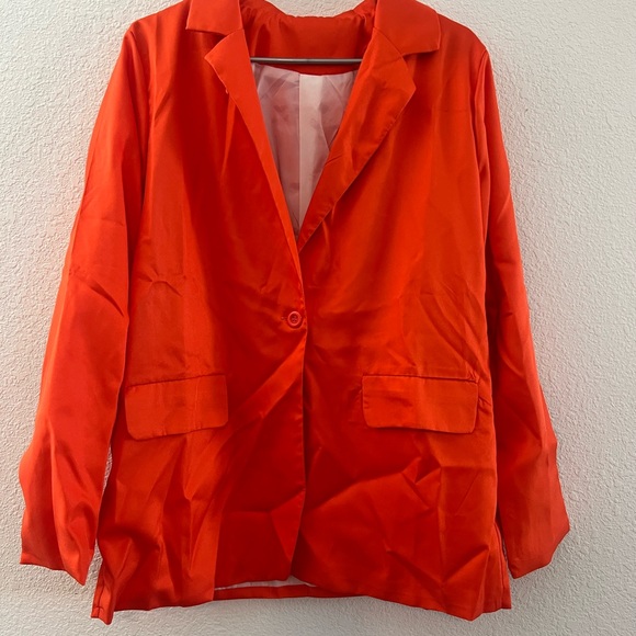 Orange light weight one button boyfriend blazer - Picture 1 of 5